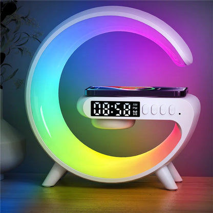 All-in-One Bluetooth Speaker & Wireless Charger with RGB Light