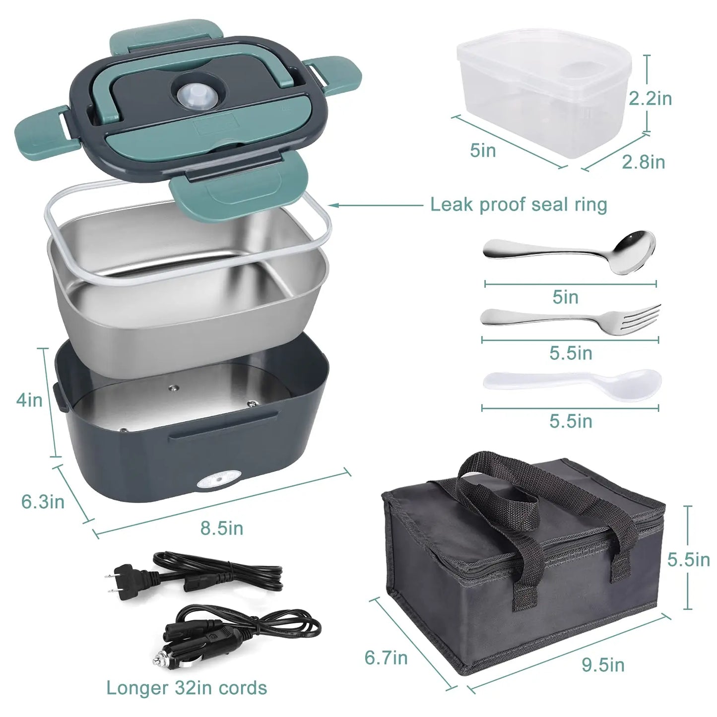 2-in-1 Electric Heating Lunch Box – Home & Car Use