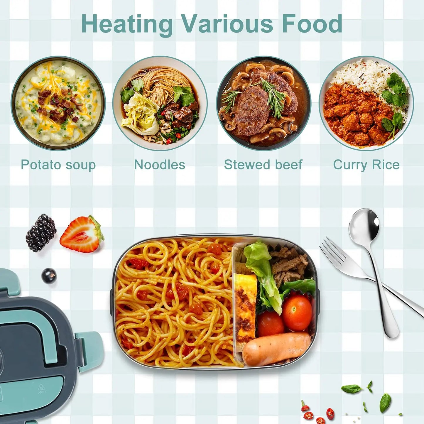 2-in-1 Electric Heating Lunch Box – Home & Car Use