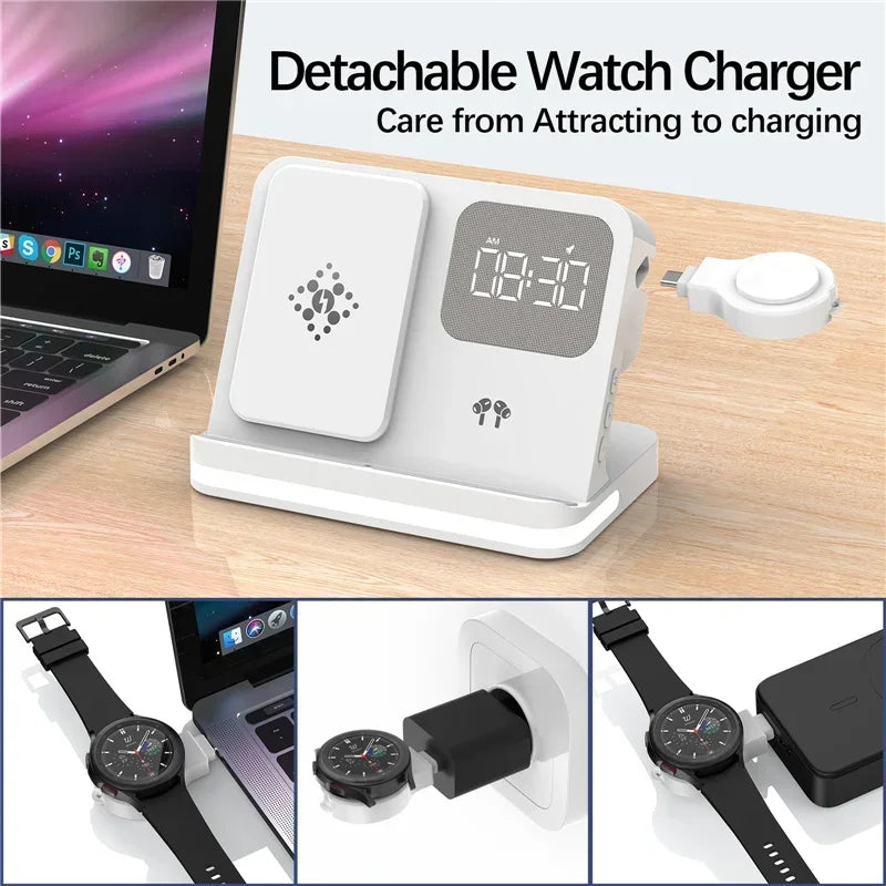 6-in-1 Wireless Charging Dock for iPhone & Samsung Galaxy Devices, Including Watches & Buds