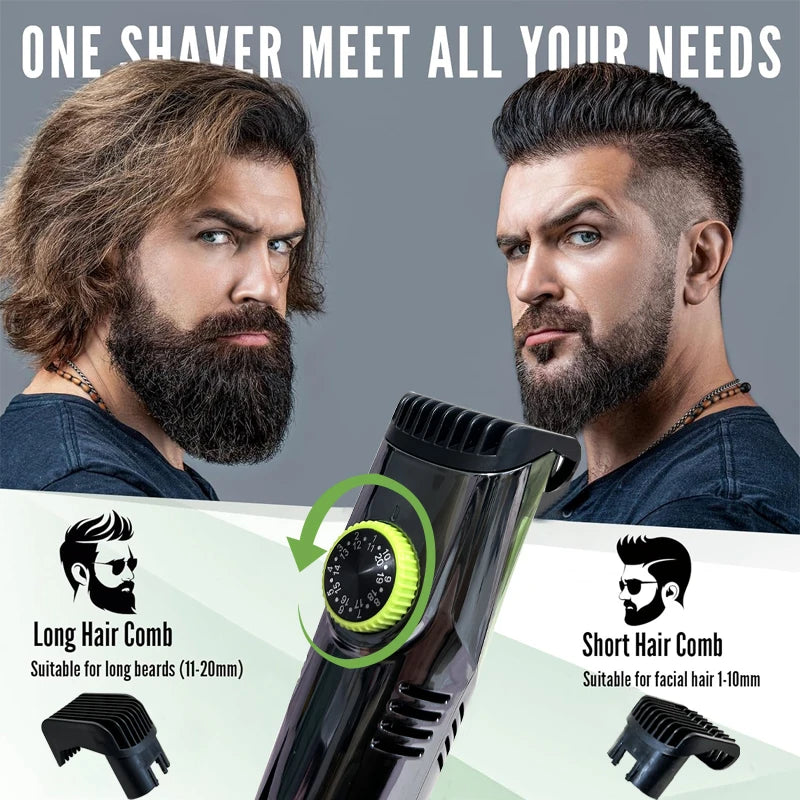 Cordless Rechargeable Beard Trimmer with Vacuum & 20 Trim Settings