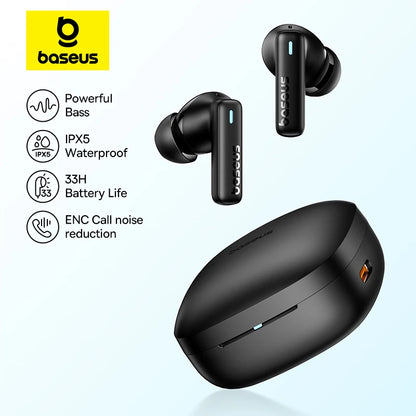 Baseus Bowie E19 Wireless Earphones - Bluetooth 5.3, Big Bass, IPX5 Waterproof