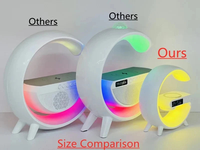 All-in-One Bluetooth Speaker & Wireless Charger with RGB Light