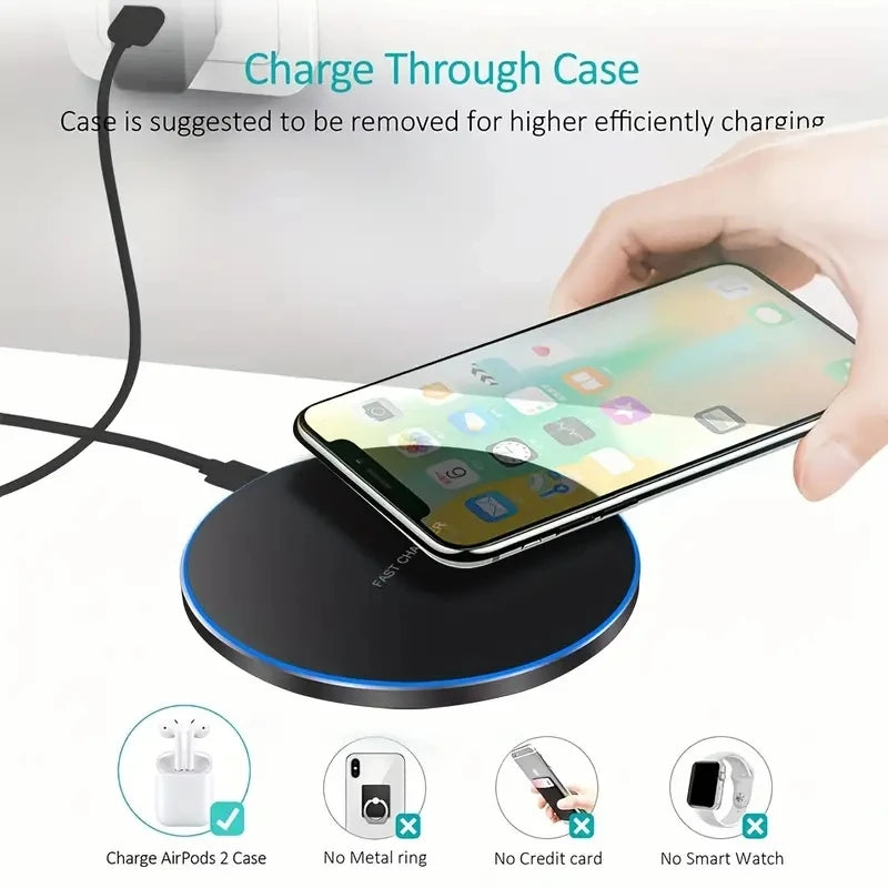 30W Fast Wireless Charger for iPhone 12-15 & Samsung S22/S23