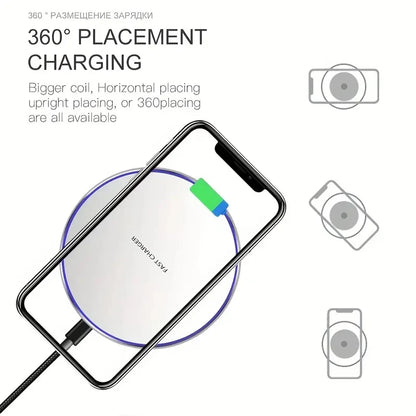 30W Fast Wireless Charger for iPhone 12-15 & Samsung S22/S23