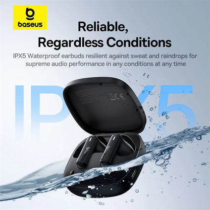 Baseus Bowie E19 Wireless Earphones - Bluetooth 5.3, Big Bass, IPX5 Waterproof