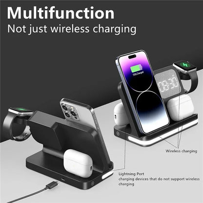 6-in-1 Wireless Charging Dock for iPhone & Samsung Galaxy Devices, Including Watches & Buds