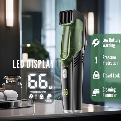 Cordless Rechargeable Beard Trimmer with Vacuum & 20 Trim Settings