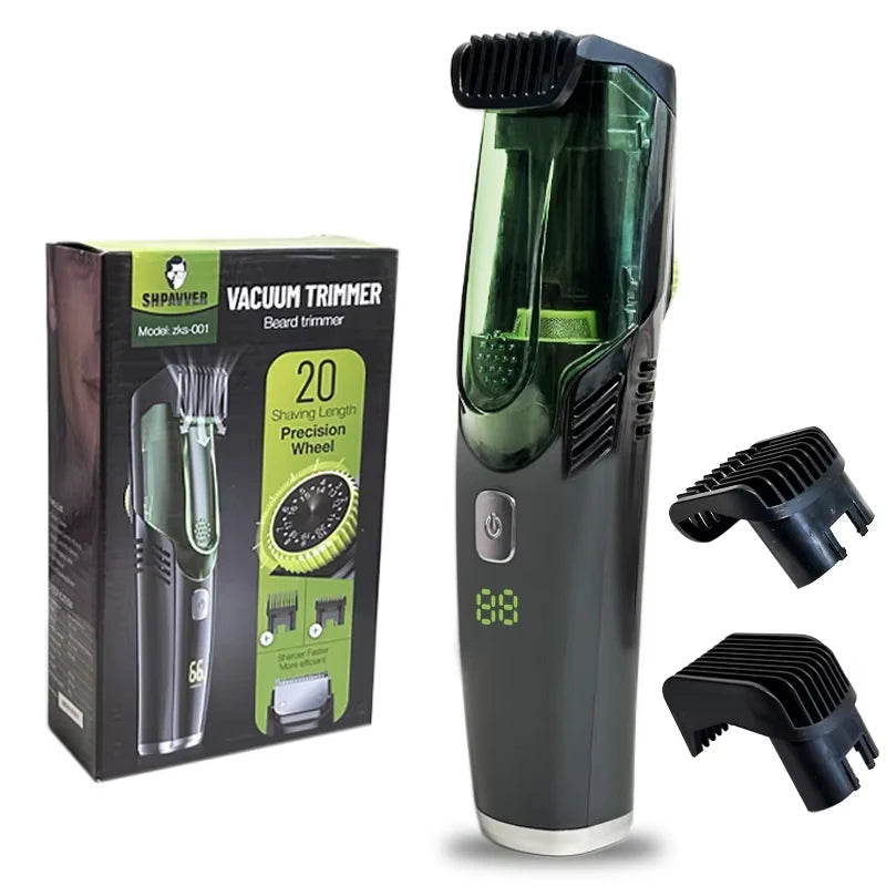 Cordless Rechargeable Beard Trimmer with Vacuum & 20 Trim Settings