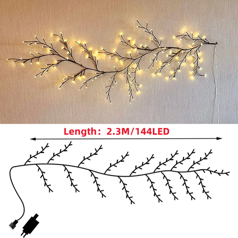 Bendable Rattan Branch LED Fairy Lights - 72/96/144 LEDs