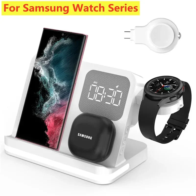 6-in-1 Wireless Charging Dock for iPhone & Samsung Galaxy Devices, Including Watches & Buds