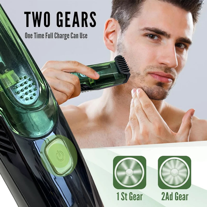 Cordless Rechargeable Beard Trimmer with Vacuum & 20 Trim Settings